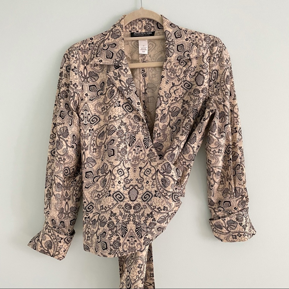 Luxurious Silk Wrap Blouse for Date or Night Out